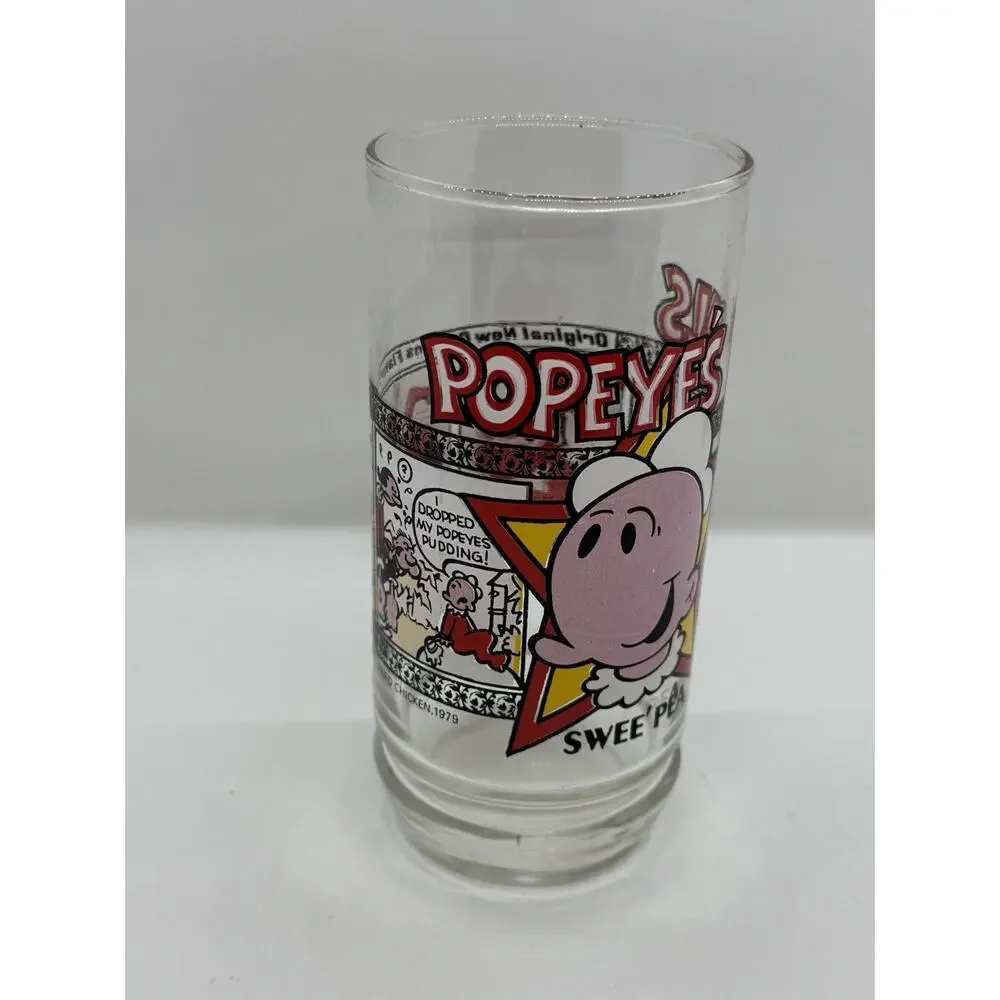 Vintage 1982 Popeye Brutus & Swee’Pea Thru the Years Glasses + Bonus Swee’Pea